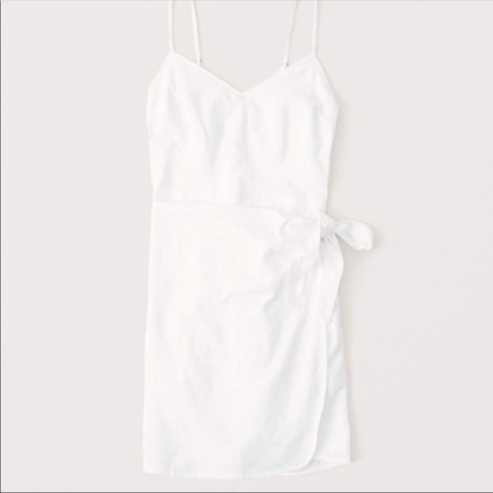 NWT White Linen Summer Dress A&F Wrap Style - XS